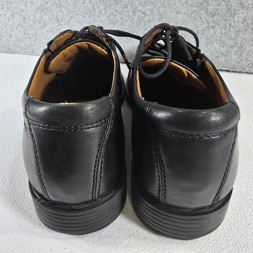 Clarks Mens Tilden Walk Black Leather Derby Shoes Square Toe Oxford 8.5 M